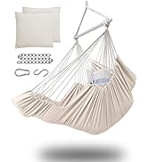 Miztli Hammock Chair Hanging Chair Swing for Bedroom with Foot Rest, Max 500 Lbs, Steel Spreader ...