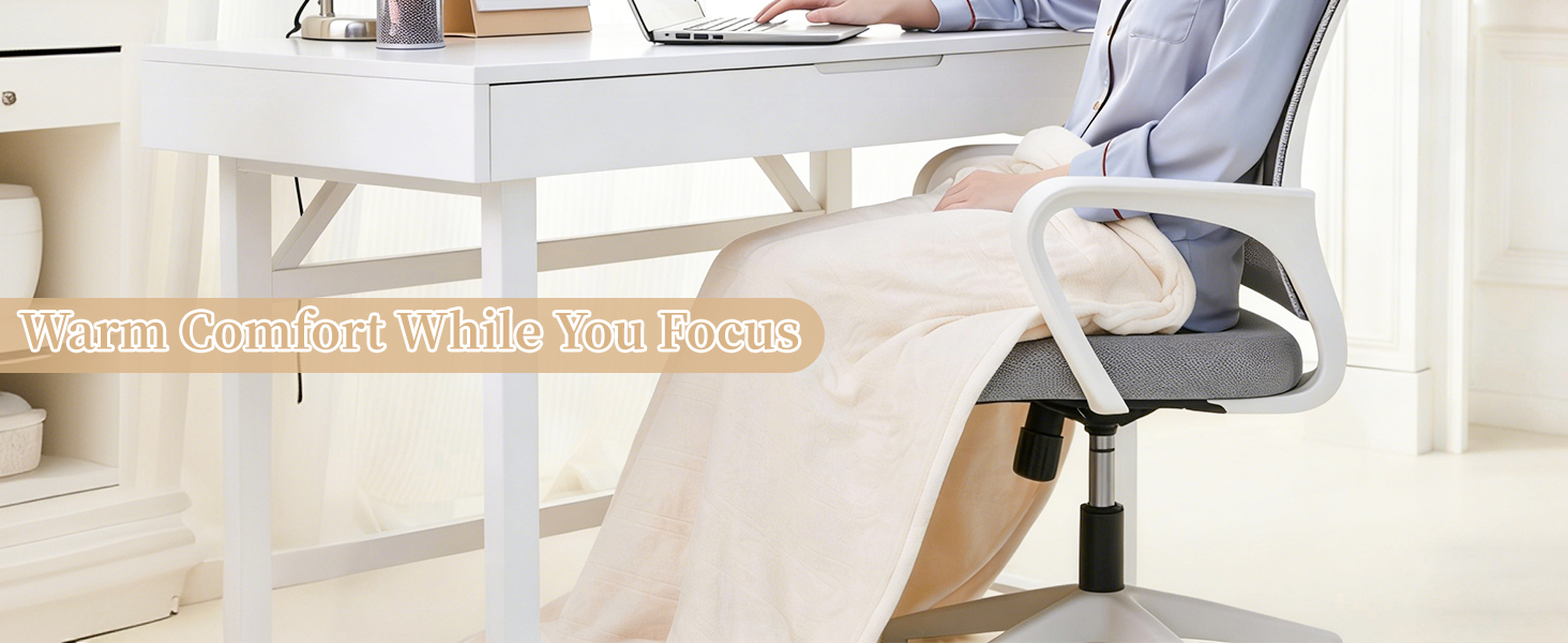 Electric heated blanket for lap