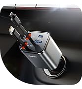 [2025 Ultra-Compact] JOYROOM Retractable Car Charger [69W Car Charger USB C] iPhone 16 Car Charge...
