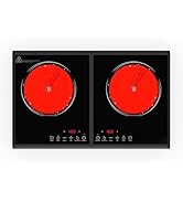 VBGK Electric Cooktop, 110V 3600w Stove top, 22 inch Countertop with 9 Power Levels, LED touch co...