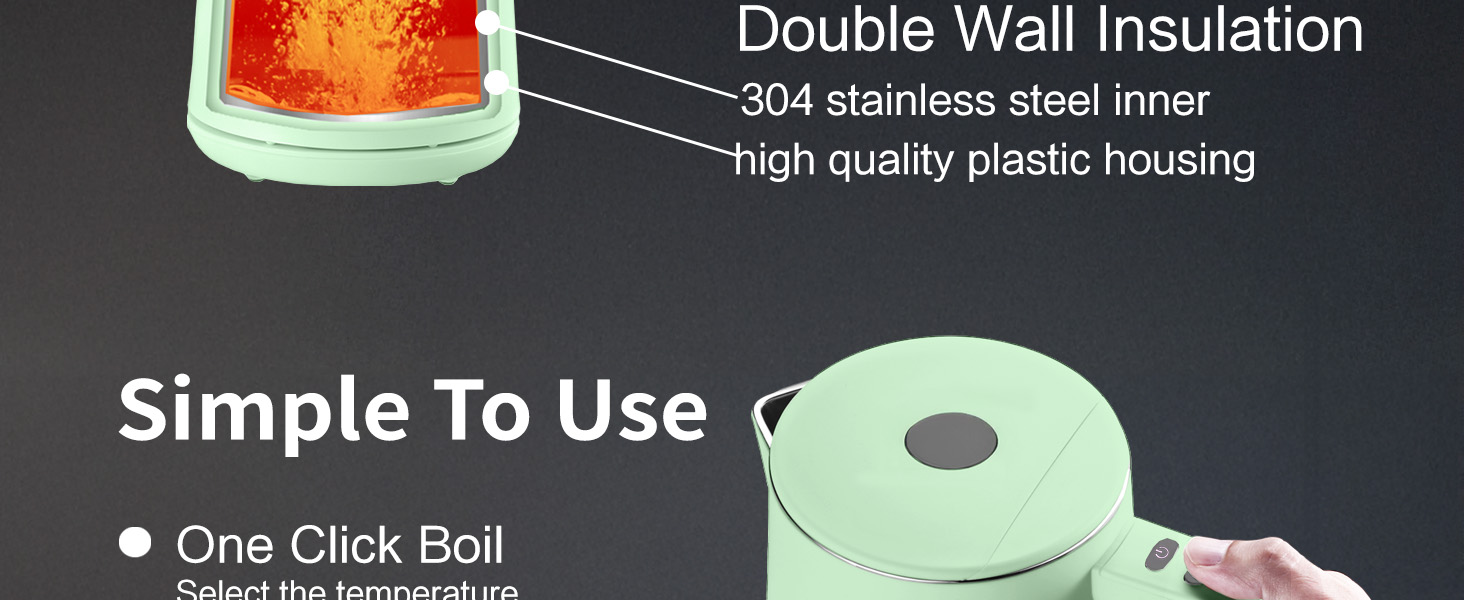 green electric kettle