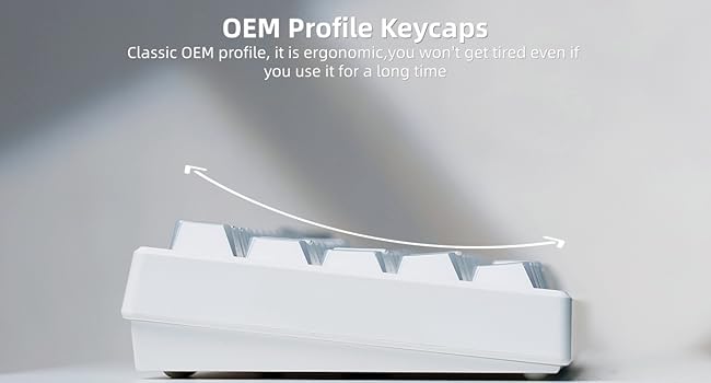 PBT Shine Through Keycaps Manga White, OEM Profile Side Printed Custom Key caps