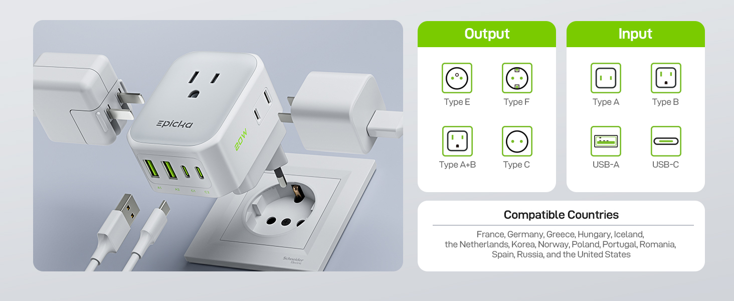 european travel plug adapter charger travel essentials for men women girl