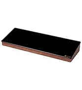 Desktop Black Glass Dry Erase Whiteboard with Wooden Storage Box for Office Supplies, Keyboard St...