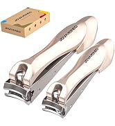 Nail Clipper Set,Premium Stainless Steel Fingernail and Toenail Clipper Cutters with Nail File an...