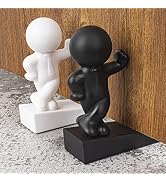 Cute Door Stop, 2 Pcs Decorative Buddy Door Stopper, Effective to Hold Your Door Open, Black and ...