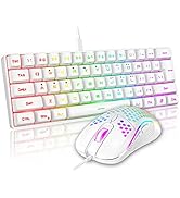 RedThunder 60% Gaming Keyboard and Mouse Combo, Ultra-Compact 61 Keys RGB Backlit Mini Keyboard, ...