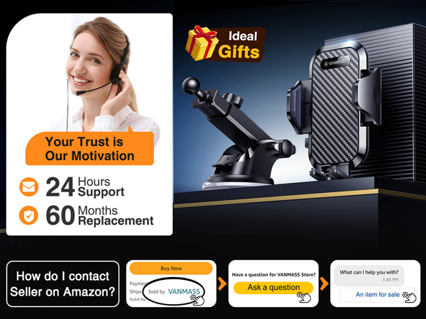 [2026 True Military-Grade] Car Phone Holder VANMASS [Upgraded Strongest Suction &amp;amp; Clip]