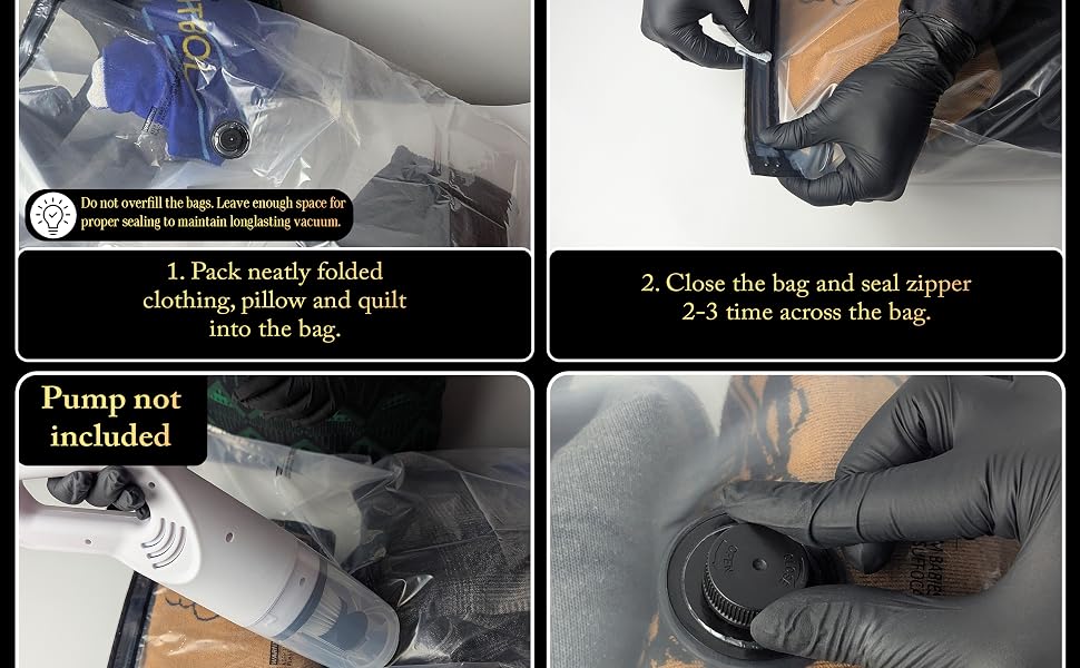 How to use CasaZX vacuum storage bags step by step packing sealing and air removal