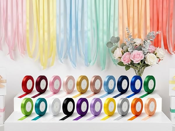 Rainbow Satin Ribbon Assorted