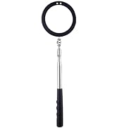 Rechabite Telescoping Inspection Mirror LED Light with Large 3.75 Inches Round Mirror, 39.4 Inche...
