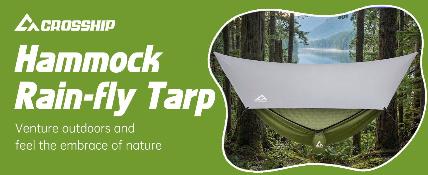 CROSSHIP Camping Hammock with Mosquito Net with Built-in Underquilt &amp;amp; Hammock Rain Fly Tarp