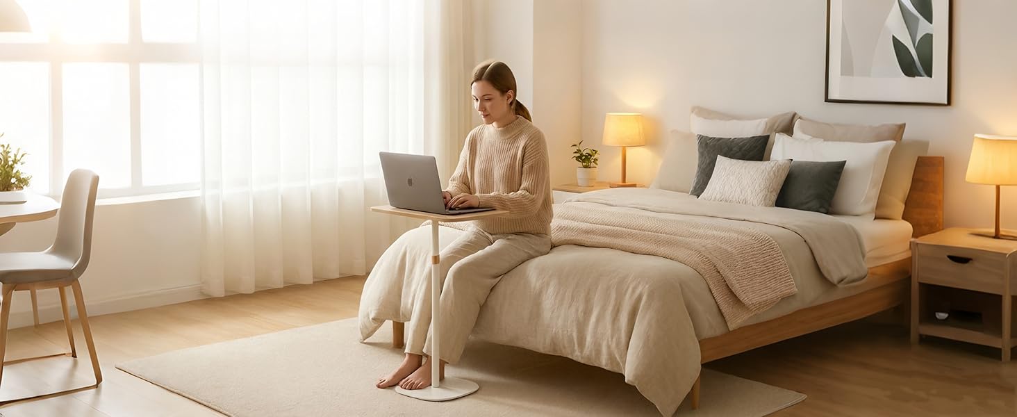 tall small adjustable standing desk bedside