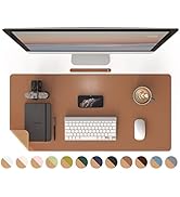 RENMTURE Dual-Sided Desk Pad, Natural Cork &amp; PU Leather Large Mouse mats for Office and Home Work...