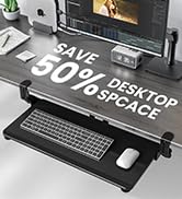 Xyndyx Keyboard Tray Under Desk, Pull Out Keyboard &amp; Mouse Tray with Adjustable C-clamp, 25.6 x 1...