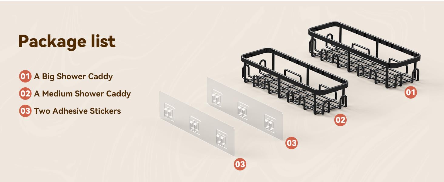 adhesive shower caddy
