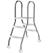 Above Ground Pool ladder34 Heavy Duty Luxury Pool Ladder,2-Steps Swimming Pool Ladder,304 Stainle...