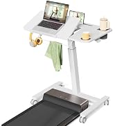 JOY worker Mobile Standing Desk for Treadmill, 31.5" Small Pneumatic Height Adjustable Walking Pa...