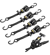 EPYINS Ratchet Tie Down Straps - Auto Retractable Ratchet Straps Heavy Duty 1500lbs 4 Pack with S...