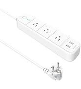 Tenda SP15 Smart WI-FI Plug Smart Power Strip, Surge Protector with 3 Individually Controlled Sma...