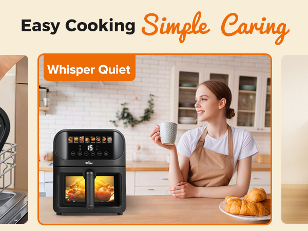 bear air fryer 6.4qt whisper quiet