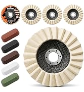 EZUVITA 10PCS Wool Felt Flap Polishing Disc Set, 4-1/2" x 7/8" Buffing Wheel for Angle Grinder, 1...