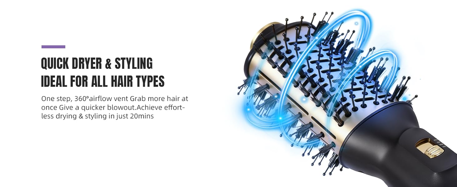 hot air hair dryer brush