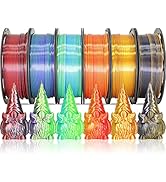 MIKA3D 6 Spools Bicolor Dual Color 1.75mm 3D Printer Filament Bundle, 3D Printing Silk PLA, Silk ...