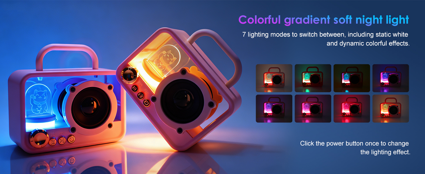 portable speakers wireless shower small mini bluetooth speaker night light up Cute Old Fashion Style
