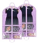 KEEGH CLear Garment Bags for Dance Costumes 40 inch Dance Garment Bags for Dancers Hanging Clothe...