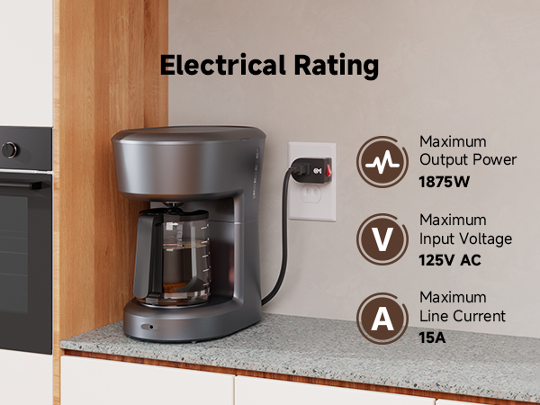 Compact and durable 2-prong outlet adapter with switch for easy installation
