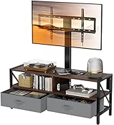 Pipishell TV Stand with Mount for 37-75 inch TVs, Swivel Floor TV Stand with Storage &amp; Power Outl...