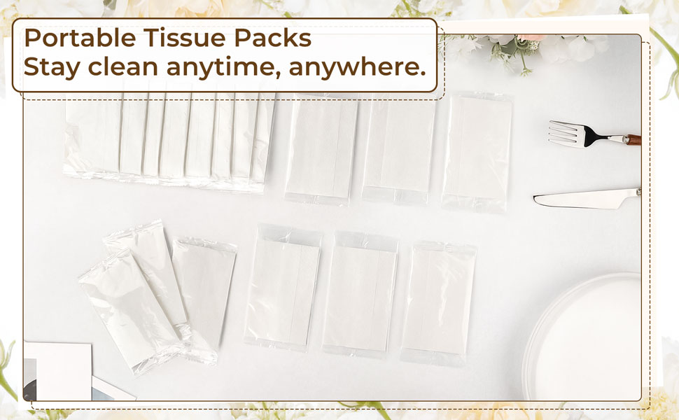Travel Size Tissue Packs Bulk, Individually Wrapped Facial Tissues
