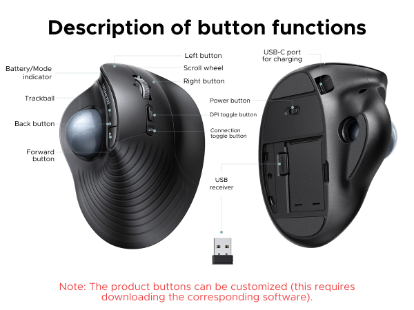 trackball wireless mouse