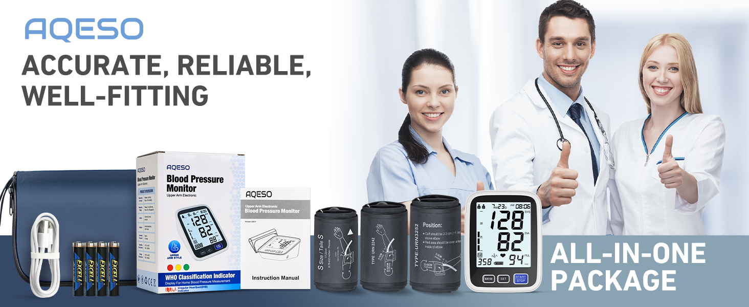 AQESO Blood Pressure Monitor All in One Package