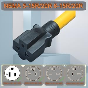 Nema 14-30P to 6-20R/15R or 5-20R/15R 4 in 1 Adapter