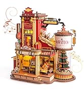 ROKR 3D Puzzle for Adults Christmas Style Dream Gift Factory Wooden Model Kit Luminous Factory DI...