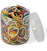 AMUU rubber bands 800 Pcs 2.5cm 1" Small Rubber Bands 6 colors Assorted Mixed Rainbow Colorful Ru...
