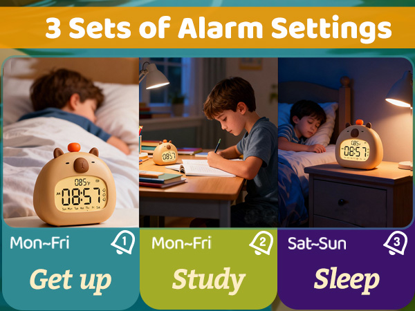 3 alarms clocks