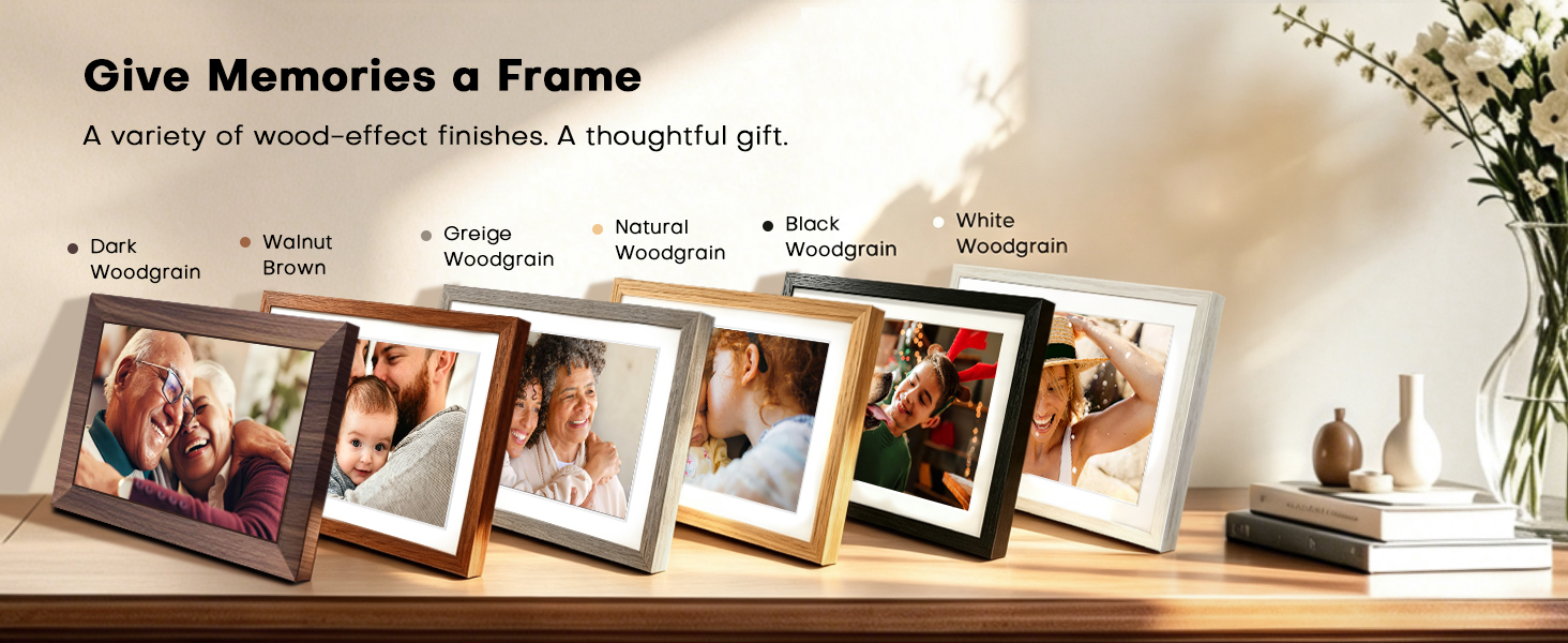 wood digital picture frame