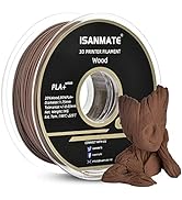 iSANMATE Wood Pla Filament, Sandal Wood Filament 1.75mm, 3D Printer Filament 1 kg Spool (20% Wood...