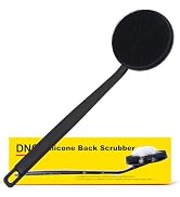 DNC Back Scrubber for Shower, Silicone Shower Brush with Long Handle Soft Bristles, Bath Body Exf...