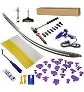 CYGOODS 67pcs/Set Car Paintless Dent Removal Kit, Auto Fender Damage Repair Arc Crowbar Puller Li...