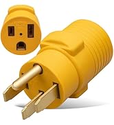 MECMO Nema 14-50P to 6-50R Welder Compact Adapter Cord, 50 Amp 4 Prong RV Generator Male Plug to ...