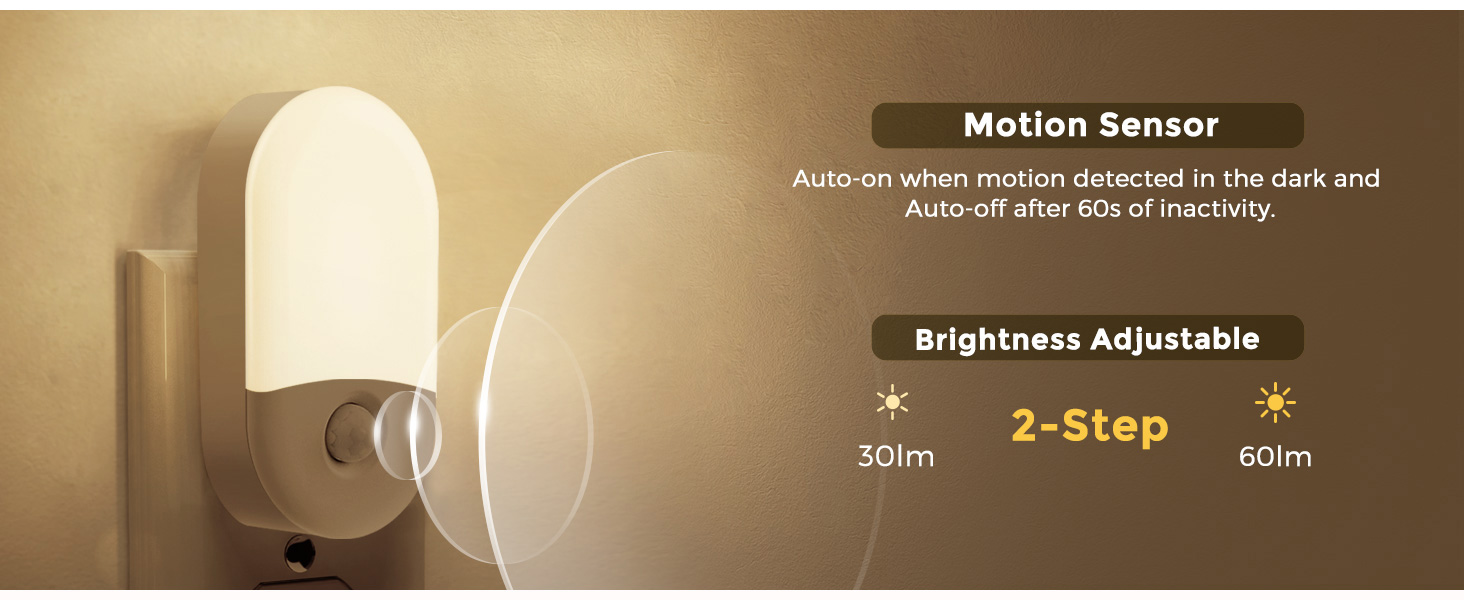 motion night lights plug into wall