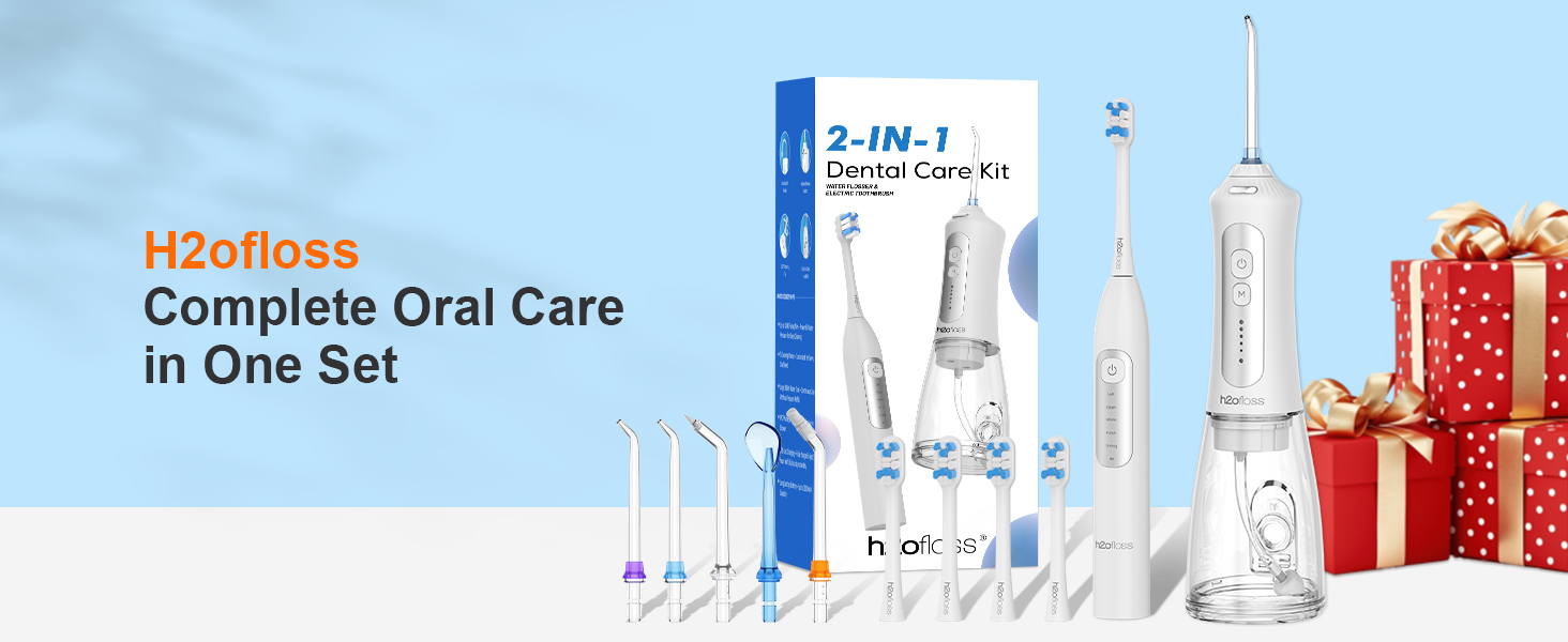 2-in-1 electric toothbrush with water flosser
