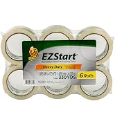 Duck EZ Start Clear Packing Tape Refills - 6 Rolls of Quiet Easy Start Packaging Tape for Boxes, ...