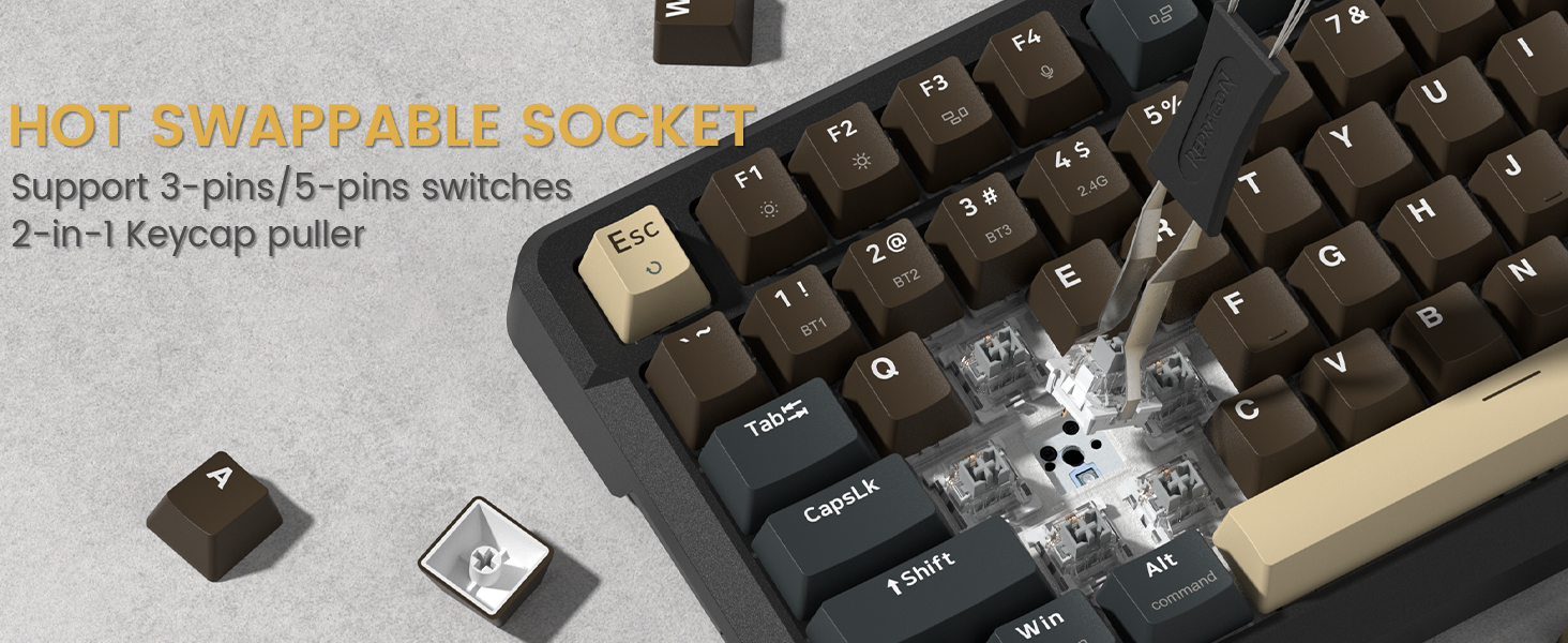 Redragon K742 Wireless Mechanical Gaming Keyboard with Knob