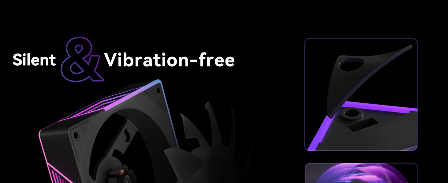 120mm ARGB black and white case fan Fexadon Tek insight