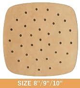 Numola 100 Pcs Air Fryer Liners Disposable Parchment Paper, 9 Inch Perforated Airfryer Sheets for...